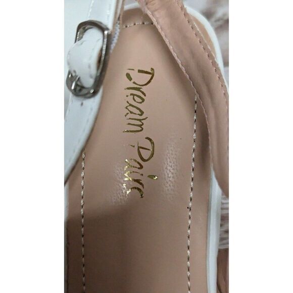 Dream Pairs Neina Womens Size 8 White Ankle Strap Chunky Block Slingback Heels - Picture 11 of 11